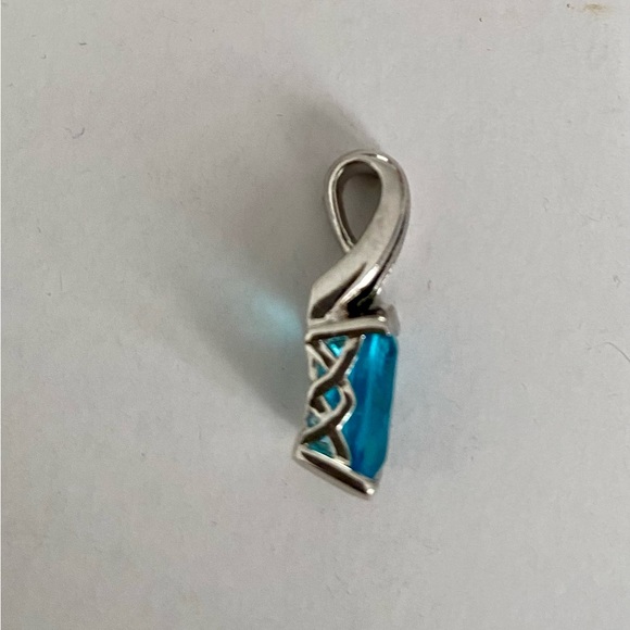 Natural Blue Topaz pendant 925 sterling silver - Picture 5 of 6